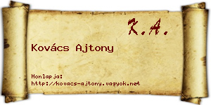 Kovács Ajtony névjegykártya
