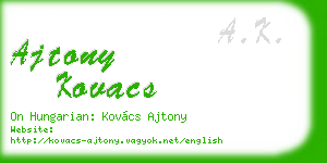 ajtony kovacs business card